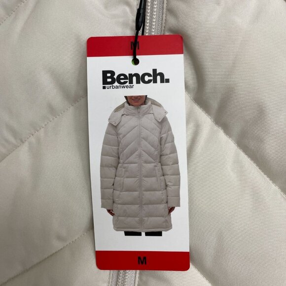 NEW Bench Women's M White Removable Hooded Puffer Coat Full Zip - Picture 11 of 15